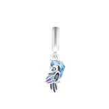 925 Silver Jungle Paradise Parrot Dangle Beads for Jewelry Making