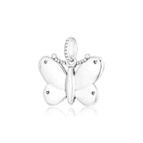 Butterfly Necklace Pendant 925 Sterling Silver Bangle Beads