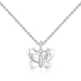 Butterfly Necklace Pendant 925 Sterling Silver Bangle Beads