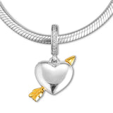 Europe Bracelets Edition Shine Arrow of Love Charm 925 Sterling Silver Bangle