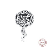 925 Sterling Silver Music Notes Charm Bead for Bracelets