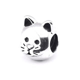 925 Sterling Silver Curious Cat Charm Bead for Bracelet Jewelry Making