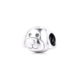 925 Sterling Silver Devoted Dog Charm Metal Beads for Jewelry Making