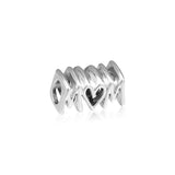 925 Silver Mom Script Charm Bead for DIY Jewelry Making