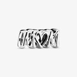 925 Silver Mom Script Charm Bead for DIY Jewelry Making