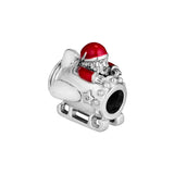 925 Sterling Silver Santa Rocketship Charm Beads for Jewelry Making