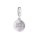925 Silver Snowy Scene Dangle Charm Metal Beads