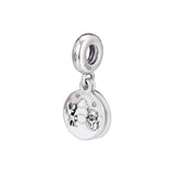 925 Silver Snowy Scene Dangle Charm Metal Beads