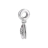 925 Silver Snowy Scene Dangle Charm Metal Beads