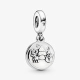 925 Silver Snowy Scene Dangle Charm Metal Beads