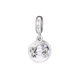 925 Silver Snowy Scene Dangle Charm Metal Beads