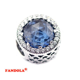 925 Sterling Silver Radiant Hearts Bead with Moonlight Crystal