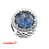 925 Sterling Silver Radiant Hearts Bead with Moonlight Crystal