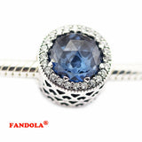 925 Sterling Silver Radiant Hearts Bead with Moonlight Crystal