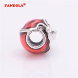 Sterling Silver Jolly Santa Bead with Red Enamel