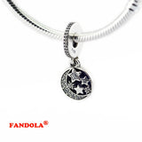 Night Sky Beads with Midnight Enamel for European Charms Bracelets