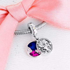 925 Silver Unicorn Double Dangle Bead for Charm Bracelets