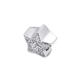 Sterling Silver Pave Wishing Star Bead for Bracelets
