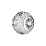 Sterling Silver Tumbling Hearts Beads with Clear CZ