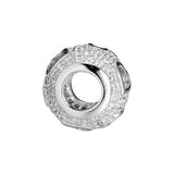 Sterling Silver Tumbling Hearts Beads with Clear CZ