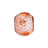925 Silver Hearts Rose Bead with CZ for Charms Bracelets