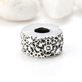 925 Silver Lace Charm Clip Stopper Beads for Bracelets
