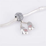 925 Silver Bead Merry Christmas Gloves Dangle European Charm