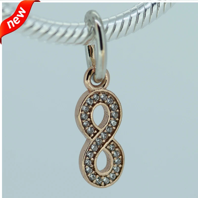 925 Silver Beads Infinity Charm Bracelet Dangle Charms DIY Jewelry