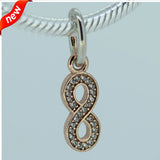 925 Silver Beads Infinity Charm Bracelet Dangle Charms DIY Jewelry