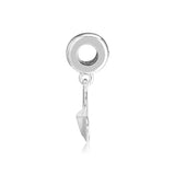 Heart Paper Plane Hanging Charm Sterling Silver Beads