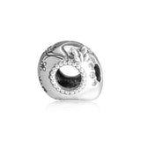 Skull Charm Sterling Silver Bead Fits European Bracelets
