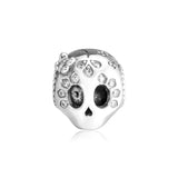 Skull Charm Sterling Silver Bead Fits European Bracelets