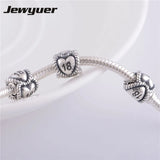 925 Sterling Silver Heart Number 18 Charm for Bracelets DIY Making