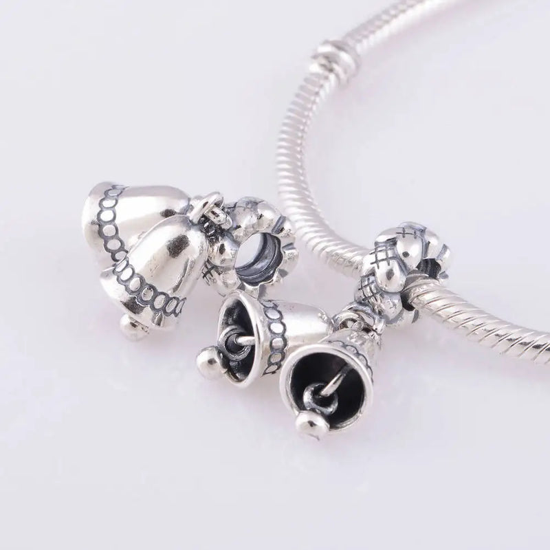 Fandola Bracelet Making 100% 925 Silver Bell Charm Women Jewelry