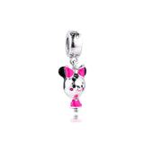 925 Silver Lover Mouse Charm for Bracelet DIY Jewelry Making