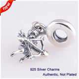 925 Sterling Silver Beads for Bracelets Charms, 14K Plated