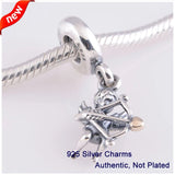 925 Sterling Silver Beads for Bracelets Charms, 14K Plated