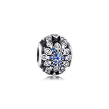 Crystalized Snowflake Charm Sterling Silver Bead