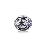 Crystalized Snowflake Charm Sterling Silver Bead