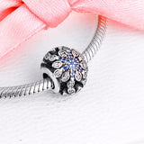 Crystalized Snowflake Charm Sterling Silver Bead