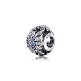 Crystalized Snowflake Charm Sterling Silver Bead