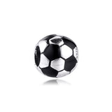 925 Sterling Silver Football Charms Beads for Bracelets