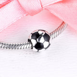 925 Sterling Silver Football Charms Beads for Bracelets