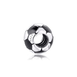 925 Sterling Silver Football Charms Beads for Bracelets