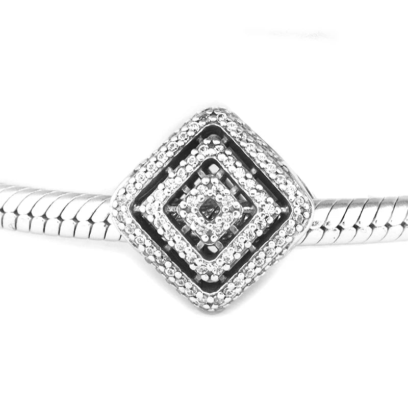 Geometric Lines Charms 925 Silver Beads