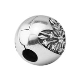 Winter Clip Charm Clear CZ 925 Silver Bead