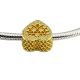 Honeycomb Lace Charms 925 Sterling Silver Beads for Bracelets