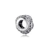 925 Sterling Silver Heart Charm with Clear Cubic Zirconia