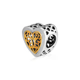 Locked Hearts Charm Beads 925 Sterling Silver for Bracelets