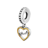 Family Charms 14K Plated Sterling Silver Beads for Bracelets